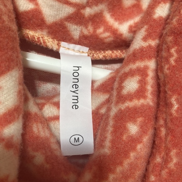 Honeyme Fleece Cowl Neck Pullover Sweatshirt Size M - Picture 2 of 4